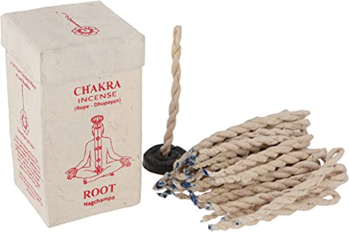 GURU SHOP Chakra Incense, Nepal Räucherschnüre - Root/Nag Champa, Braun, 10x5,5x5,5 cm, Räucherstäbchen aus Tibet, Nepal von GURU SHOP