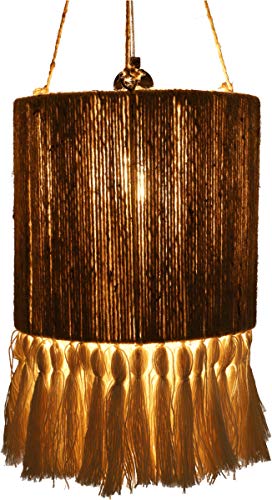 GURU SHOP Deckenlampe/Deckenleuchte, in Bali Handgefertigt aus Juteschnur - Modell Limasol, 30x20x20 cm, Hängeleuchten aus Natürlichen Materialien von GURU SHOP