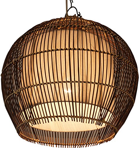 GURU SHOP Deckenlampe/Deckenleuchte, in Bali Handgemacht aus Naturmaterial, Rattan, Baumwolle - Modell Camilio, 34x37x37 cm, Hängeleuchten aus Natürlichen Materialien von GURU SHOP