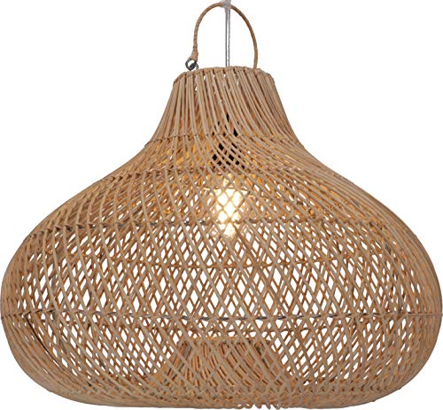 GURU SHOP Deckenlampe/Deckenleuchte, in Bali Handgemacht aus Naturmaterial, Rattan - Modell Alcudia, 42x48x48 cm, Hängeleuchten aus Natürlichen Materialien von GURU SHOP