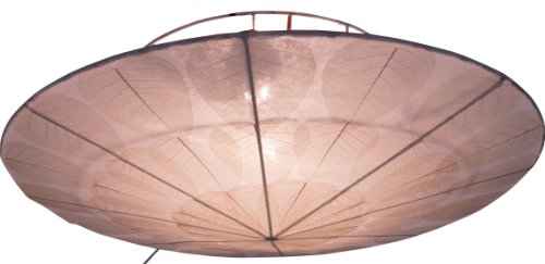 GURU SHOP Deckenlampe/Deckenleuchte Ninivee, in Bali Handgemacht aus Naturmaterial, Skelettblätter - Modell 6, Skeletttblätter, 17x60x60 cm, Hängeleuchten aus Natürlichen Materialien von GURU SHOP