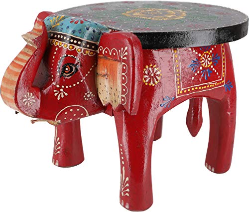 GURU SHOP Deko Elefant - Rot, Mangoholz, 25x30x20 cm, Dekoobjekte von GURU SHOP