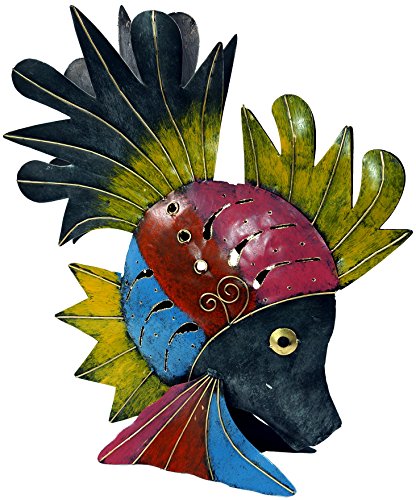 GURU SHOP Dekofisch, Kerzenhalter aus Bemaltem Blech - Design 6, Mehrfarbig, 40x40x13 cm, Tierfiguren von GURU SHOP