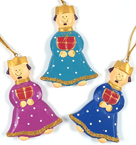 GURU SHOP Die Heiligen 3 Könige, Baumbehang Set, Mehrfarbig, Holz, 9x6x1 cm, Weihnachtsdeko von GURU SHOP