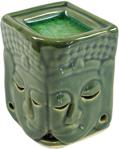 GURU SHOP Exotische Duftlampe, Aromalampe Keramik Buddha - Grün, 8,5x6x6 cm, Duftlampen & Öllampen von GURU SHOP