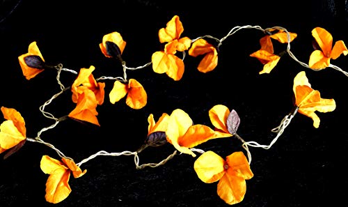 GURU SHOP Exotische Lotusblüten, Blüten LED Lichterkette Chiang Mai 20 Stk. - Lotus Orange, Papier, 6x6x350 cm, Lichterketten von GURU SHOP