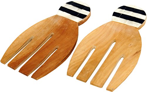 GURU SHOP Exotisches Salatbesteck aus Teakholz, Braun, 1x19x9 cm, Küchenaccessoires, Sonstiges von GURU SHOP