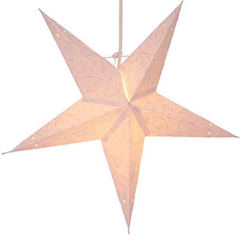 GURU SHOP Faltbarer Advents Leucht Papierstern, Weihnachtsstern 40 cm - Mercury Small Naturweiß, Papiersterne 40 cm von GURU SHOP