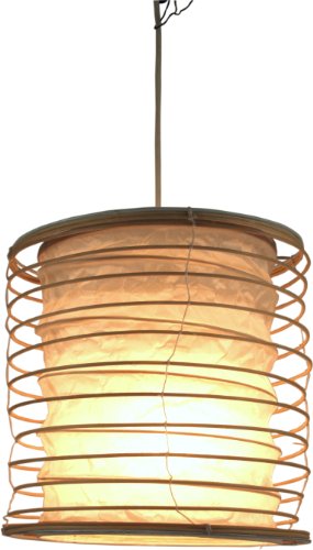 GURU SHOP Faltbarer Lampenschirm/Deckenlampe/Deckenleuchte Malai 30, Handgemacht in Bali, Weiß, Rattan, Farbe: Weiß, 30x25x25 cm, Asiatische Lampenschirme aus Papier & Stoff von GURU SHOP