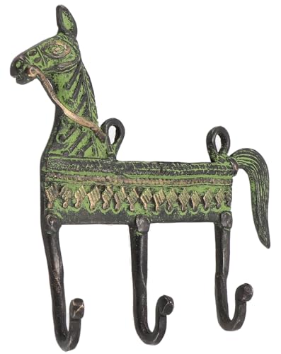 GURU SHOP Filigran Verzierter 3`er Messing Wandhaken, Wandgarderobe, Schlüsselhalter, Kleiderhaken - Pferd/Antikgrün, 14x14x3 cm GURU SHOP Filigran Verzierter 3`er Messing Wandhaken, Wandgarderobe, Schlüsselhalter, Kleiderhaken - Pferd/Antikgrün, 14x14x3 cm von GURU SHOP