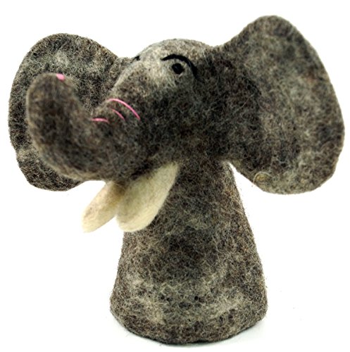 GURU SHOP Filz Eierwärmer, Handgemachte Filzdekoration aus Nepal, Filztier - Elefant, Grau, 15x7x7 cm, Küchenaccessoires, Sonstiges von GURU SHOP