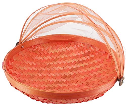 GURU SHOP Fliegenschutz Obstkorb in 3 Größen - Orange, Größe: 25 cm Ø, Küchenaccessoires, Sonstiges von GURU SHOP