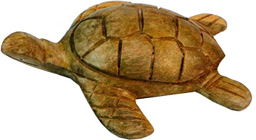 GURU SHOP Geschnitzte Deko Schildkröte in 2 Größen, PanggalBuaya,CrocodilWood, Größe: 4x14x12 cm, Tierfiguren von GURU SHOP