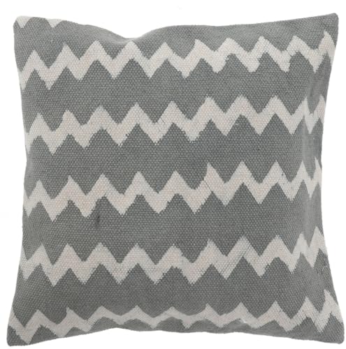GURU SHOP Gewebter Kelim Kissenbezug Blockdruck, Dekokissen Bezug, Boho Kissen Traditionelle Herstellung - Muster 3, Baumwolle, 40x40x0 cm von GURU SHOP