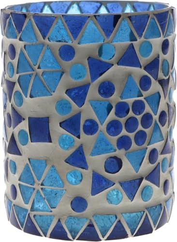 GURU SHOP Glas Windlicht, Glas Blau - Design 3, 10x8x8 cm GURU SHOP Glas Windlicht, Glas Blau - Design 3, 10x8x8 cm von GURU SHOP