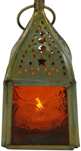 GURU SHOP Glaslaterne, Windlicht,Teelichthalter aus Messing, Orange GURU SHOP Glaslaterne, Windlicht,Teelichthalter aus Messing, Orange von GURU SHOP