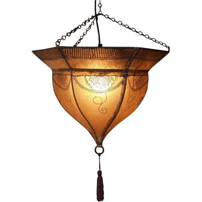 GURU SHOP Henna - Leder Deckenlampe/Deckenleuchte - Mali weiß/Orientalische Deckenlampen von GURU SHOP