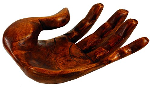 GURU SHOP Holzschale, Obstschale in Handform, Variante: Linke Hand, 8x15x23 cm, Schalen von GURU SHOP
