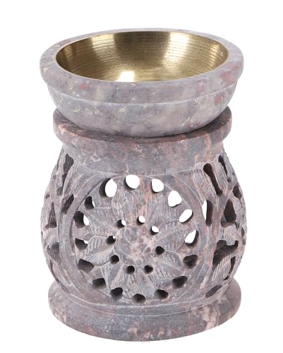 GURU SHOP Indische Duftlampe, ätherisches Öl Diffusor, Teelicht Halter für Aromatherapie, Aromalampe aus Speckstein - Rund Blüte 1, Creme-weiß, 8,5x7x7 cm, Duftlampen & Öllampen GURU SHOP Indische Duftlampe, ätherisches Öl Diffusor, Teelicht Halter für Aromatherapie, Aromalampe aus Speckstein - Rund Blüte 1, Creme-weiß, 8,5x7x7 cm, Duftlampen & Öllampen von GURU SHOP