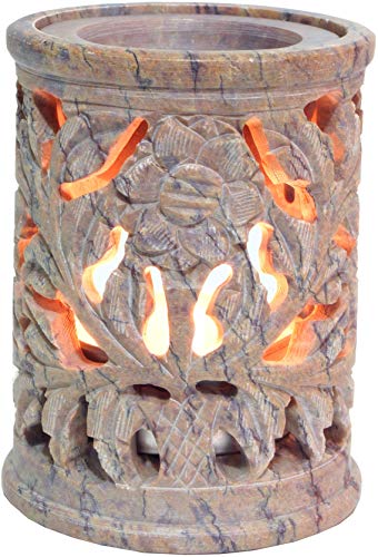 GURU SHOP Indische Duftlampe, ätherisches Öl Diffusor, Teelicht Halter für Aromatherapie, Aromalampe aus Speckstein - Rund Blüte 4, Creme-weiß, 8x6x6 cm, Duftlampen & Öllampen GURU SHOP Indische Duftlampe, ätherisches Öl Diffusor, Teelicht Halter für Aromatherapie, Aromalampe aus Speckstein - Rund Blüte 4, Creme-weiß, 8x6x6 cm, Duftlampen & Öllampen von GURU SHOP