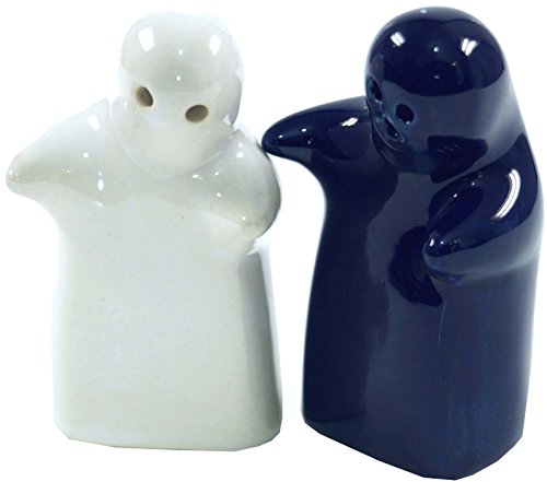 GURU SHOP Keramik Pfeffer-, Salzstreuer `Lovers`- Blau/weiß, Mehrfarbig, 9x7x5 cm, Küchenaccessoires, Sonstiges von GURU SHOP