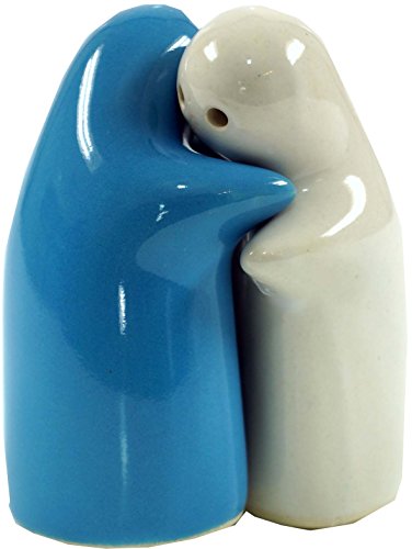 GURU SHOP Keramik Pfeffer-, Salzstreuer `Lovers`- Weiß/türkis, Mehrfarbig, 9x7x5 cm, Küchenaccessoires, Sonstiges von GURU SHOP