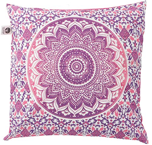 GURU SHOP Kissenhülle Sonnen - Mandala, Bedruckter Boho Kissenbezug - Pink, Rosa, Baumwolle, 40x40x0,5 cm, Zierkissen, Dekokissen, Sofakissen von GURU SHOP