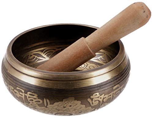 GURU SHOP Klangschale aus Nepal, Handgefertigt aus Massivem Messing mit Verzierungen, Incl. Klöppel - Ø 12 cm Modell 2, Gold, Bronze, Klangschalen GURU SHOP Klangschale aus Nepal, Handgefertigt aus Massivem Messing mit Verzierungen, Incl. Klöppel - Ø 12 cm Modell 2, Gold, Bronze, Klangschalen von GURU SHOP