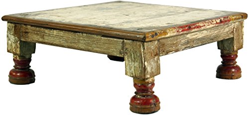 GURU SHOP Kleiner Tisch, Blumenbank, Kaffeetisch, Beistelltisch, Couchtisch - Modell 15, Mehrfarbig, 17x48x48 cm, Kaffeetische & Bodentische von GURU SHOP