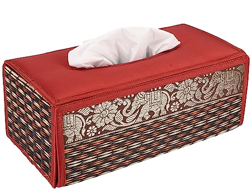 GURU SHOP Kosmetiktücher/Servietten Box aus Rattan in Vielen Farben, Napkin Holder, Taschentuchbox, Farben: Orange, 10x25x13 cm, Dosen, Boxen & Schatullen von GURU SHOP