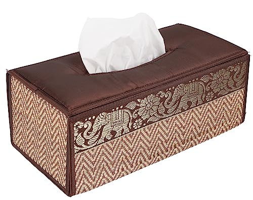 GURU SHOP Kosmetiktücher/Servietten Box aus Rattan in Vielen Farben, Napkin Holder, Taschentuchbox, Farben: Weiß, 10x25x13 cm, Dosen, Boxen & Schatullen von GURU SHOP