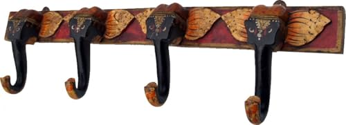 GURU SHOP Langer Wandhaken Elefant aus Holz, Hakenleiste, Garderobe, Rot, 15x60x5 cm GURU SHOP Langer Wandhaken Elefant aus Holz, Hakenleiste, Garderobe, Rot, 15x60x5 cm von GURU SHOP