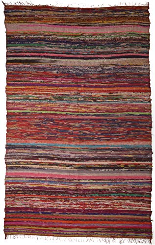 GURU SHOP Leichter Flickenteppich, Flickendecke 100x160 cm - Braun-bunt, Baumwolle, Teppiche, Bodenmatten von GURU SHOP
