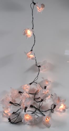 GURU SHOP Lotus Blüten LED Lichterkette - Blüte Weiß, 6x6x350 cm von GURU SHOP
