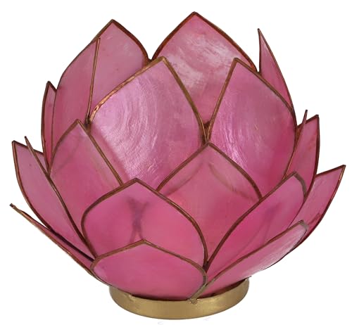 GURU SHOP Lotus Teelicht Muschel 20 cm, Rosa, Muschelscheiben, Farbe: Rosa, Teelichthalter & Kerzenhalter von GURU SHOP
