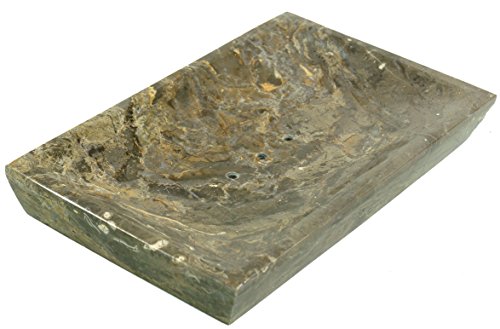 GURU SHOP Marmor Seifenschale, Zen Schale für den Waschtisch - Grau, 2x16x10 cm, Seifenschalen von GURU SHOP