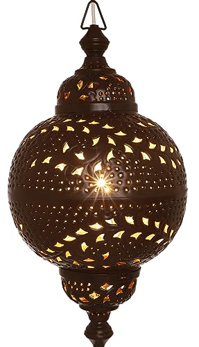 GURU SHOP Metall Deckenleuchte in Marrokanischem Design, Orientalische Deckenlampe - Design 2, Braun, Eisen, 55x30x30 cm, Orientalische Deckenlampen von GURU SHOP
