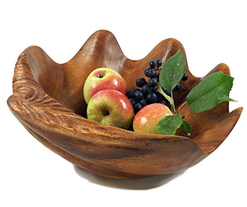 GURU SHOP Obstschale Muschel, Geschnitzte Obstschale - M3 Muschel, Braun, 11x33x33 cm, Schalen von GURU SHOP