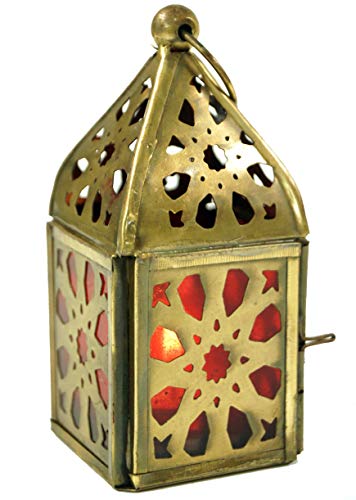 GURU SHOP Orientalische Metall/Glas Laterne in Marrokanischem Design, Windlicht, Gelb, Farbe: Gelb, 12x5x5 cm, Orientalische Laternen von GURU SHOP