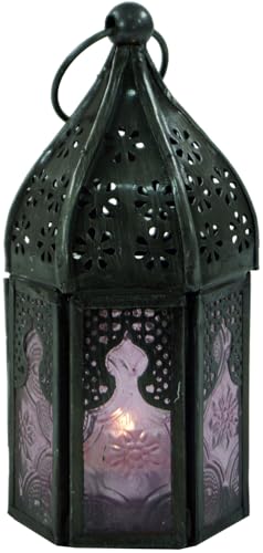 GURU SHOP Orientalische Metall/Glas Laterne in Marrokanischem Design, Windlicht, Pink GURU SHOP Orientalische Metall/Glas Laterne in Marrokanischem Design, Windlicht, Pink von GURU SHOP