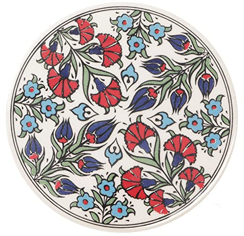 GURU SHOP Orientalischer Keramikuntersetzer, Runder Untersetzer - Muster 15, Mehrfarbig, 1x16x16 cm, Untersetzer, Tabletts von GURU SHOP