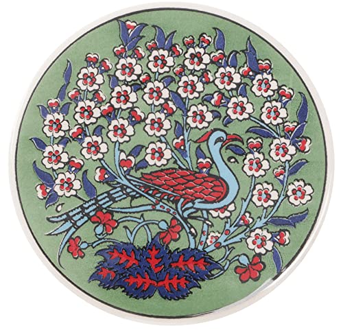 GURU SHOP Orientalischer Keramikuntersetzer, Runder Untersetzer - Muster 18, Grün, 1x16x16 cm, Untersetzer, Tabletts von GURU SHOP