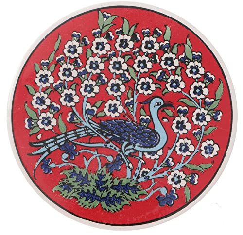GURU SHOP Orientalischer Keramikuntersetzer, Runder Untersetzer - Muster 19, Rot, 1x16x16 cm, Untersetzer, Tabletts von GURU SHOP