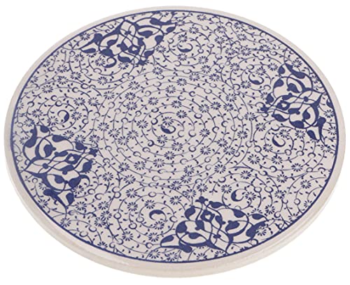 GURU SHOP Orientalischer Keramikuntersetzer, Runder Untersetzer mit Mandala Motiv - Muster 12, Weiß, 1x16x16 cm, Untersetzer, Tabletts von GURU SHOP