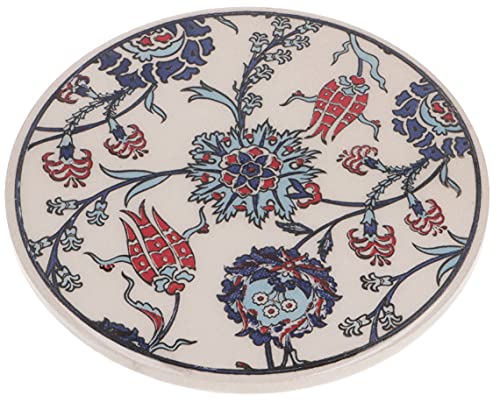 GURU SHOP Orientalischer Keramikuntersetzer, Runder Untersetzer mit Mandala Motiv - Muster 8, Weiß, 1x16x16 cm, Untersetzer, Tabletts von GURU SHOP