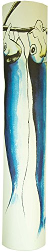 GURU SHOP Pendelleuchte Kokopelli Oliva H1120-4, Blau, Papier, Länge: 96 cm, Klassische & Moderne Deckenleuchten von GURU SHOP