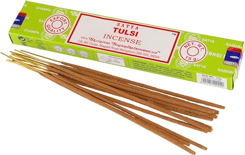 GURU SHOP Räucherstäbchen, Incense - Tulsi 15 g, Grün, Indische Räucherstäbchen von GURU SHOP
