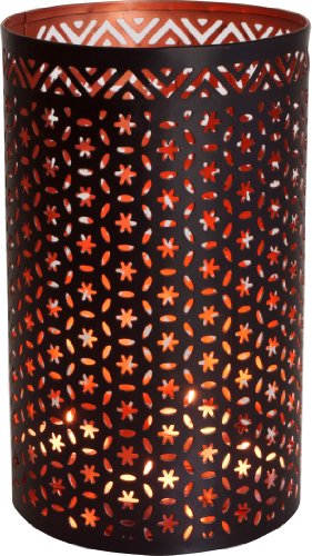 GURU SHOP Runde Metall Windlicht Leuchte, Passend für Teelicht Kerzen Oder als Deckenlampe Verwendbar - Modell 3, Braun, Größe: 16 cm, Teelichthalter & Kerzenhalter von GURU SHOP