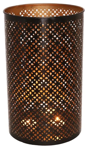 GURU SHOP Runde Metall Windlicht Leuchte, Passend Für Teelicht Kerzen Oder als Deckenlampe Verwendbar - Modell 6, Size:20 cm von GURU SHOP
