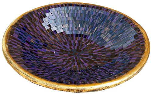 GURU SHOP Runde Mosaikschale, Untersetzer, Dekoschale, Handgearbeitete Keramik & Glas Obst Schale - Design 12, Violett, Größe: Groß (Ø 46 Cm), Schalen von GURU SHOP